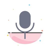 Mic Microphone Basic Ui Abstract Flat Color Icon Template vector