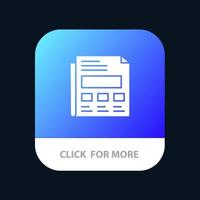 Report Paper Sheet Presentation Mobile App Button Android and IOS Glyph Version vector