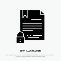 Electronic Signature Contract Digital Document Internet solid Glyph Icon vector