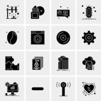 16 iconos universales de negocios vector ilustración de icono creativo para usar en proyectos relacionados con la web y dispositivos móviles