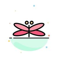 Dragon Dragonfly Dragons Fly Spring Abstract Flat Color Icon Template vector