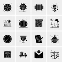 16 iconos universales de negocios vector ilustración de icono creativo para usar en proyectos relacionados con la web y dispositivos móviles