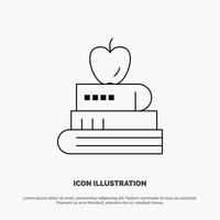 Book Pen Food Education Vector Line Icon