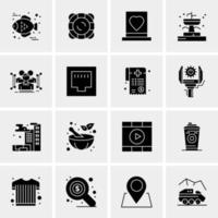 16 iconos universales de negocios vector ilustración de icono creativo para usar en proyectos relacionados con la web y dispositivos móviles