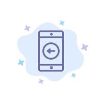 Application Mobile Mobile Application left Blue Icon on Abstract Cloud Background vector