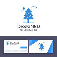 tarjeta de visita creativa y plantilla de logotipo bosque árbol weald canadá ilustración vectorial vector