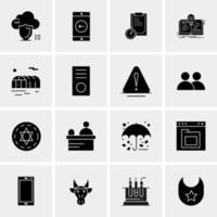 16 iconos universales de negocios vector ilustración de icono creativo para usar en proyectos relacionados con la web y dispositivos móviles