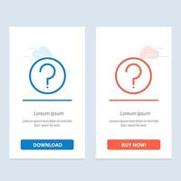 Basic Help Ui Mark  Blue and Red Download and Buy Now web Widget Card Template vector