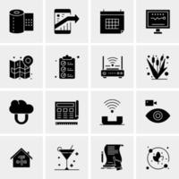 16 iconos universales de negocios vector ilustración de icono creativo para usar en proyectos relacionados con la web y dispositivos móviles