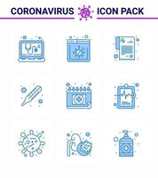 Coronavirus 2019nCoV Covid19 Prevention icon set health medical prescription calendar thermometer viral coronavirus 2019nov disease Vector Design Elements