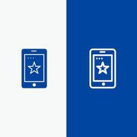 Mobile Phone Cell Ireland Line and Glyph Solid icon Blue banner Line and Glyph Solid icon Blue banner vector