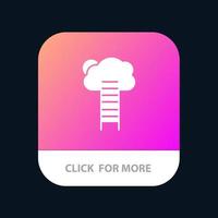 Growth Business Career Growth Heaven Ladder Stairs Mobile App Button Android and IOS Glyph Version vector