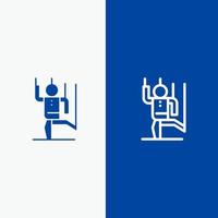 Command Control Human Manipulate Manipulation Line and Glyph Solid icon Blue banner Line and Glyph Solid icon Blue banner vector