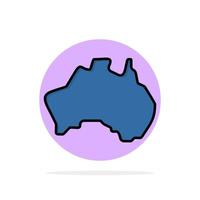 icono de color plano de fondo de círculo abstracto de viaje de mapa de ubicación de país australiano