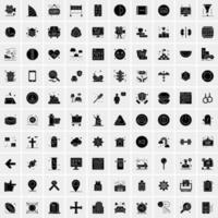 Set of 100 Business Solid Glyph icons vector