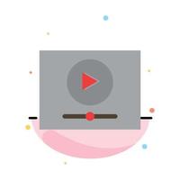 Video Play Online Marketing Abstract Flat Color Icon Template vector