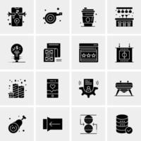 16 iconos universales de negocios vector ilustración de icono creativo para usar en proyectos relacionados con la web y dispositivos móviles