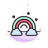 Nature Rainbow Spring Wave Abstract Flat Color Icon Template vector