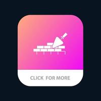 Brickwork Mason Building Travel Mobile App Button Android and IOS Glyph Version vector