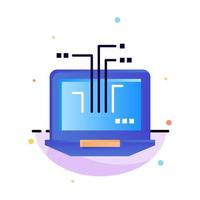 Computer Network Laptop Hardware Abstract Flat Color Icon Template vector