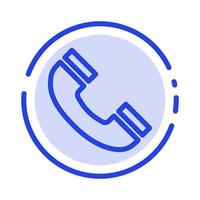 Call Interface Phone Ui Blue Dotted Line Line Icon vector