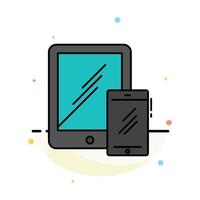 Smartphone Business Mobile Tablet Phone Abstract Flat Color Icon Template vector