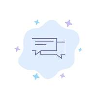 Chat Bubble Bubbles Communication Conversation Social Speech Blue Icon on Abstract Cloud Background vector