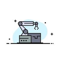 Automated Robotic Arm Technology Business Logo Template Flat Color vector