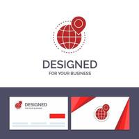 Creative Business Card and Logo template Globe Business Global Office Point World Vector Illustration