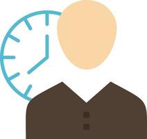 reloj horas hombre horario personal tiempo sincronización usuario color plano icono vector icono banner plantilla