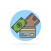 credit card money currency dollar wallet Flat Color Icon Vector