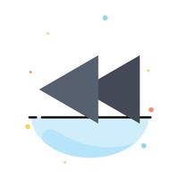 Arrow Back Reverse Rewind Abstract Flat Color Icon Template vector