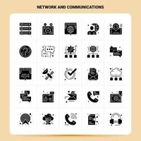 Solid 25 Network And Communications Icon set Vector Glyph Style Design Black Icons Set Web and Mobile Business ideas design Vector Illustration