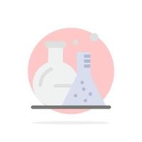 Tube Flask Lab Science Abstract Circle Background Flat color Icon vector