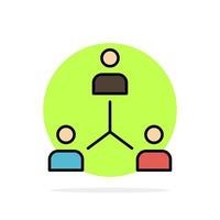 Structure Company Cooperation Group Hierarchy People Team Abstract Circle Background Flat color Icon vector