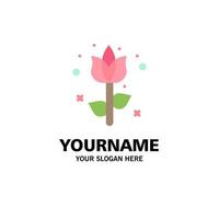 Decoration Easter Flower Plant Business Logo Template Flat Color vector