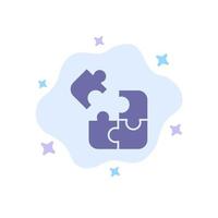 Jigsaw Puzzle Science Solution Blue Icon on Abstract Cloud Background vector