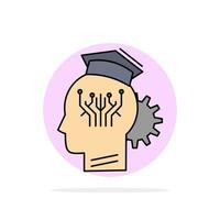 knowledge management sharing smart technology Flat Color Icon Vector