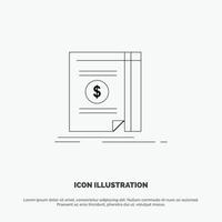 Book Cash Money Novel Line Icon Vector