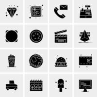 16 iconos universales de negocios vector ilustración de icono creativo para usar en proyectos relacionados con la web y dispositivos móviles