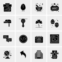 16 iconos universales de negocios vector ilustración de icono creativo para usar en proyectos relacionados con la web y dispositivos móviles