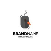 Mouse Click Internet Online Shopping Business Logo Template Flat Color vector