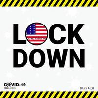 Coronavirus Bikini Atoll Lock DOwn Typography with country flag Coronavirus pandemic Lock Down Design vector