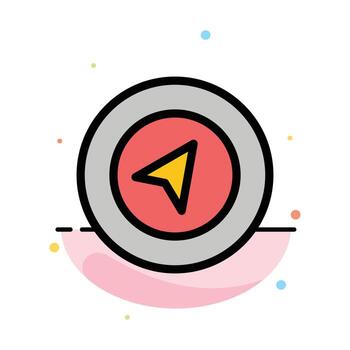 Map Navigation Location Abstract Flat Color Icon Template vector