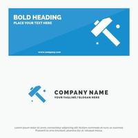 Construction Hammer Tool SOlid Icon Website Banner and Business Logo Template vector