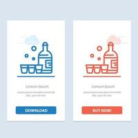 Drink Bottle Glass Ireland  Blue and Red Download and Buy Now web Widget Card Template