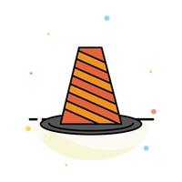 Cone Protection Road Roadblock Stop Warning Abstract Flat Color Icon Template vector