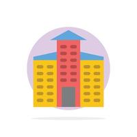 Building City Construction Abstract Circle Background Flat color Icon vector