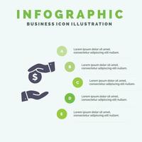 Bribe Bribery Bureaucracy Corrupt Solid Icon Infographics 5 Steps Presentation Background vector