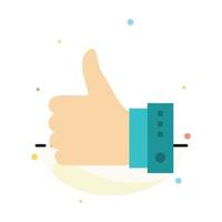 Like Finger Gesture Hand Thumbs Up Yes Abstract Flat Color Icon Template vector